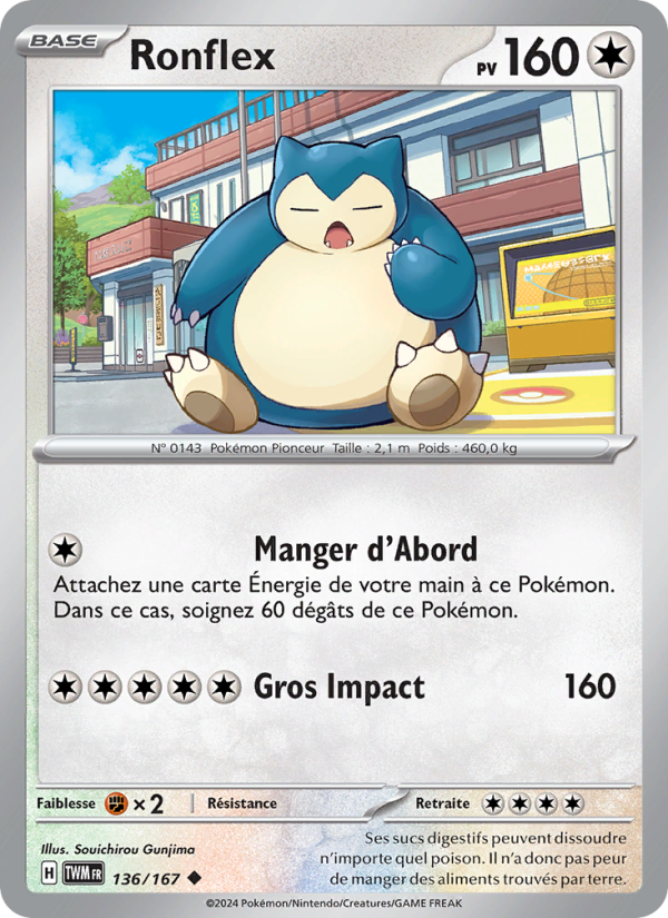 Ronflex 136 — Twilight Masquerade (French Pokémon TCG card)