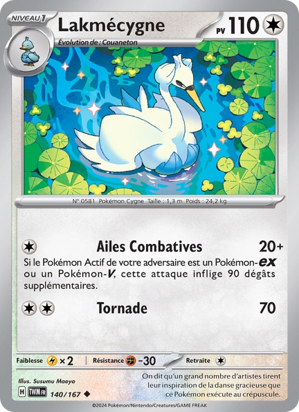 Lakmécygne 140 — Twilight Masquerade (French Pokémon TCG card)