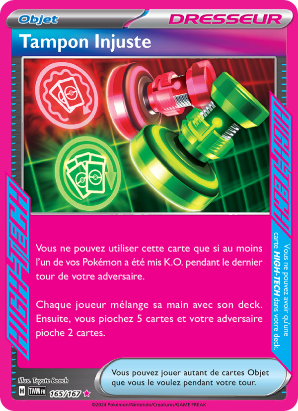 Tampon Injuste 165 — Twilight Masquerade (French Pokémon TCG card)