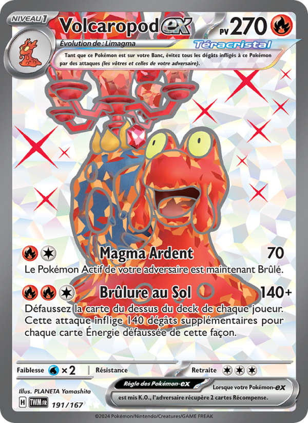 Volcaropod-ex 191 — Twilight Masquerade (French Pokémon TCG card)