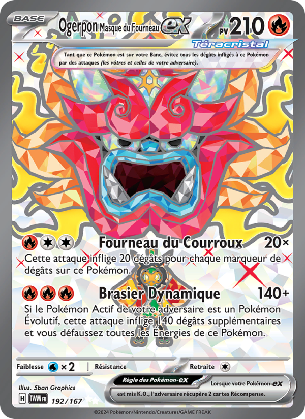 Ogerpon Masque du Fourneau-ex 192 — Twilight Masquerade (French Pokémon TCG card)