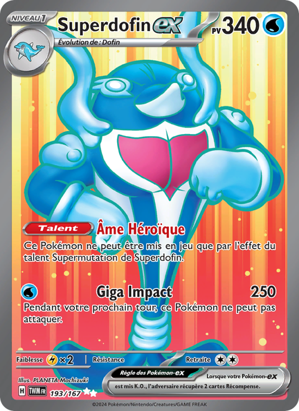 Superdofin-ex 193 — Twilight Masquerade (French Pokémon TCG card)
