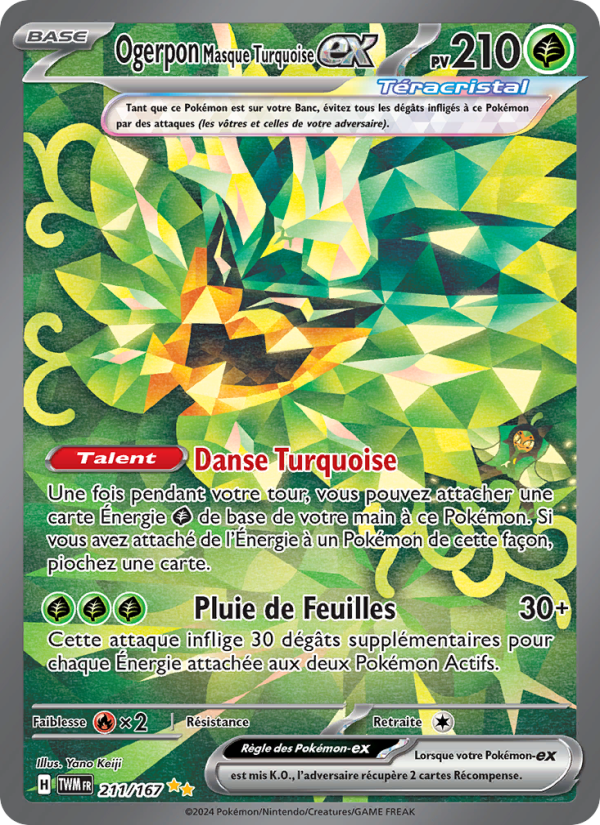 Ogerpon Masque Turquoise-ex 211 — Twilight Masquerade (French Pokémon TCG card)