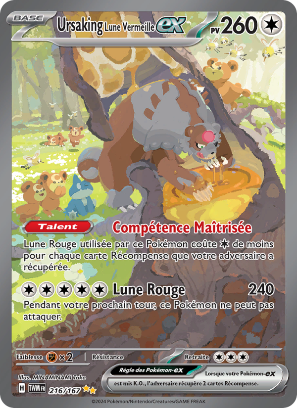 Ursaking Lune Vermeille-ex 216 — Twilight Masquerade (French Pokémon TCG card)