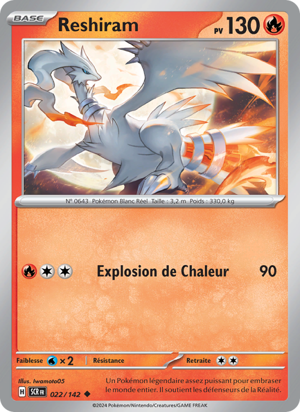 Reshiram 022 — Stellar Crown (French Pokémon TCG card)