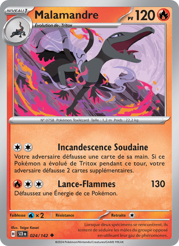Malamandre 024 — Stellar Crown (French Pokémon TCG card)