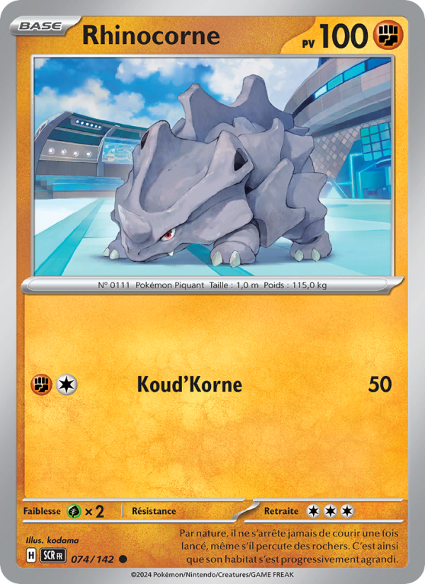 Rhinocorne 074 — Stellar Crown (French Pokémon TCG card)