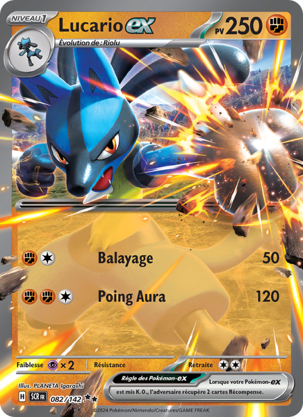 Lucario-ex 082 — Stellar Crown (French Pokémon TCG card)