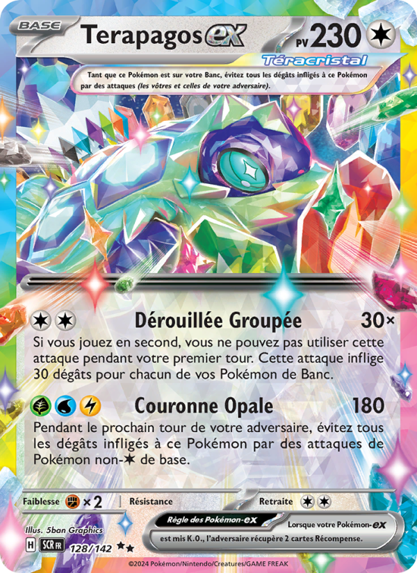 Terapagos-ex 128 — Stellar Crown (French Pokémon TCG card)