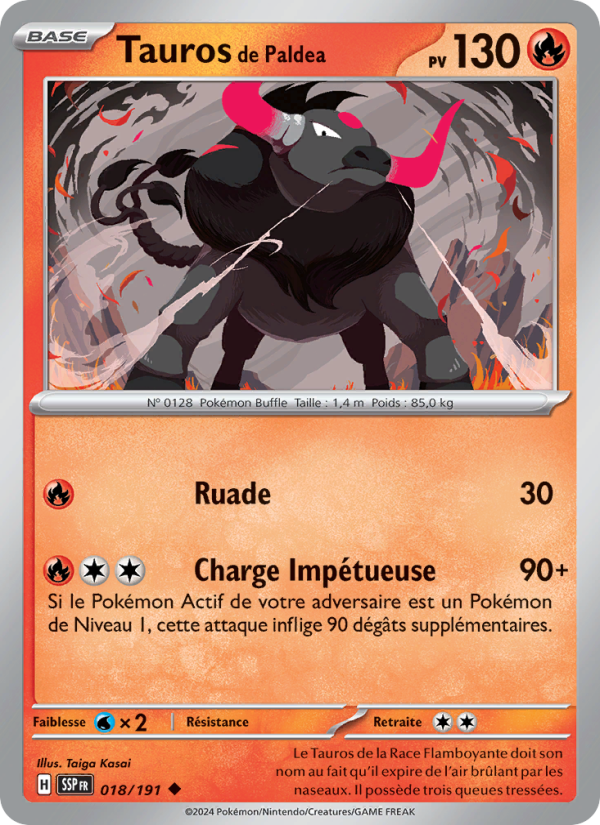 Tauros de Paldea 018 — Surging Sparks (French Pokémon TCG card)