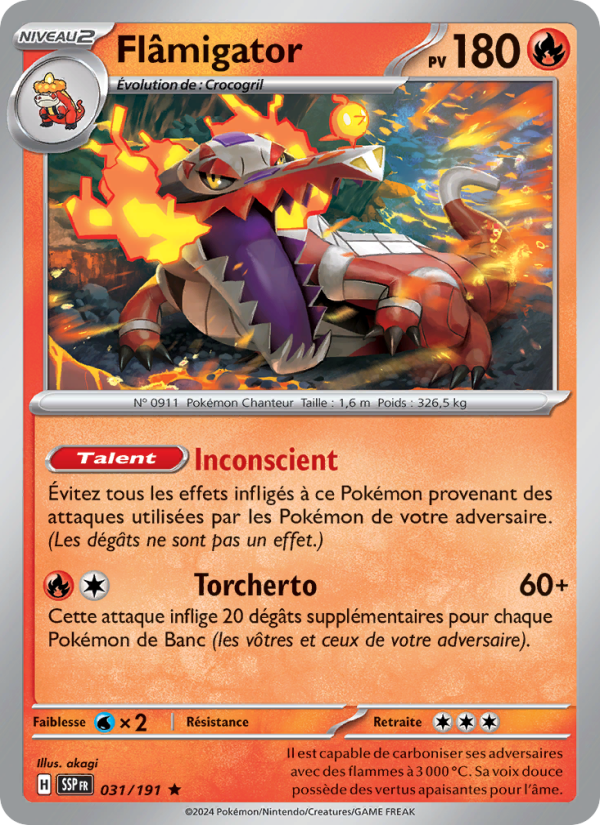 Flâmigator 031 — Surging Sparks (French Pokémon TCG card)