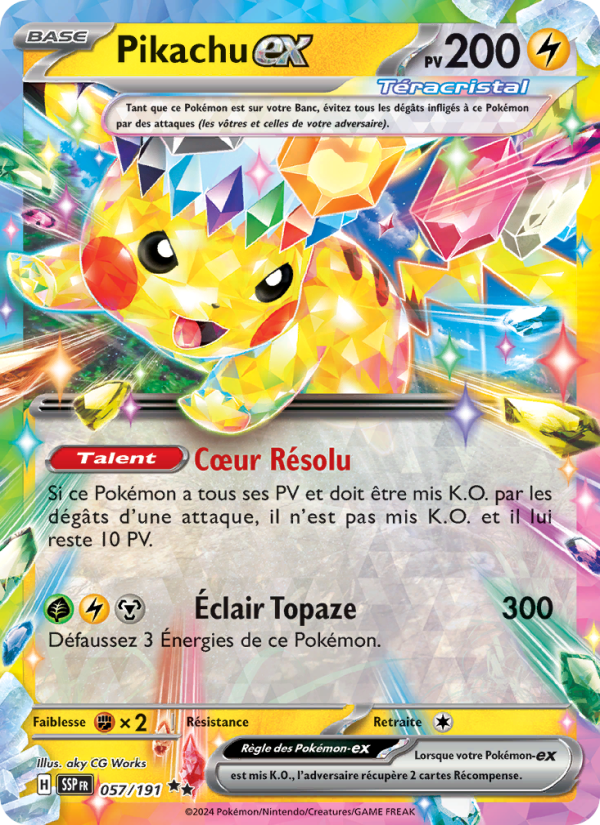 Pikachu-ex 057 — Surging Sparks (French Pokémon TCG card)