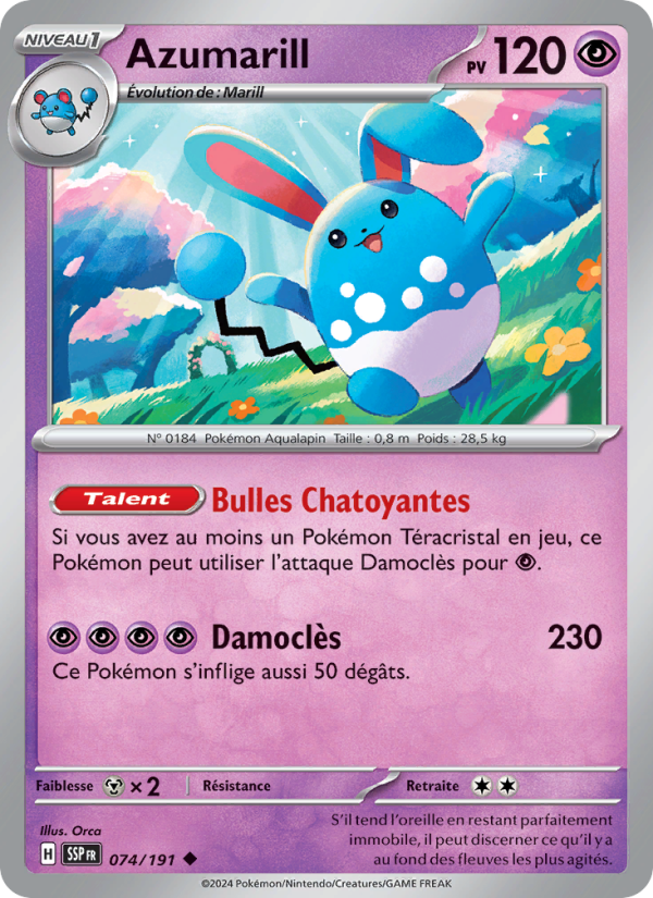 Azumarill 074 — Surging Sparks (French Pokémon TCG card)