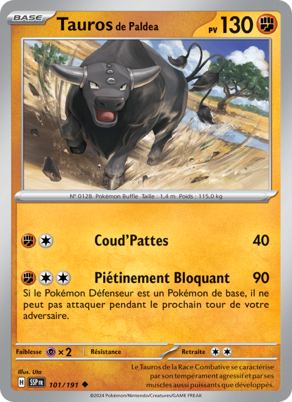 Tauros de Paldea 101 — Surging Sparks (French Pokémon TCG card)