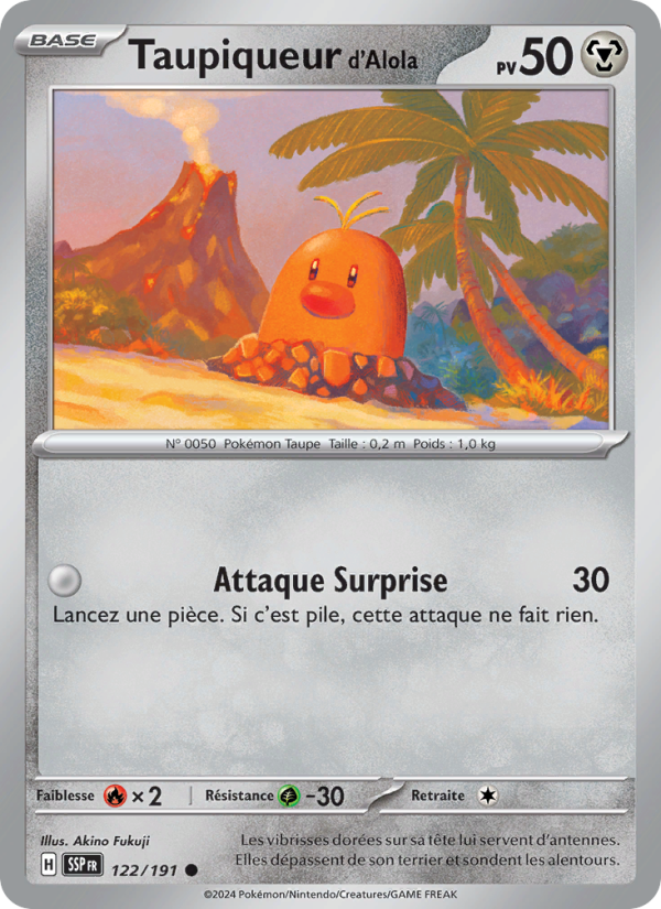 Taupiqueur d'Alola 122 — Surging Sparks (French Pokémon TCG card)