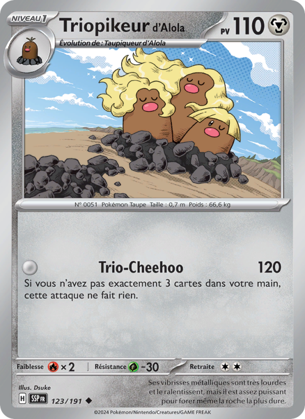 Triopikeur d'Alola 123 — Surging Sparks (French Pokémon TCG card)