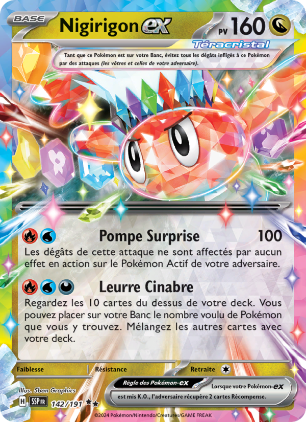 Nigirigon-ex 142 — Surging Sparks (French Pokémon TCG card)