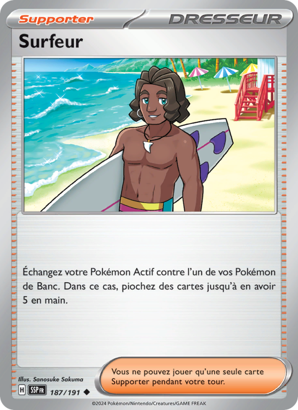 Surfeur 187 — Surging Sparks (French Pokémon TCG card)