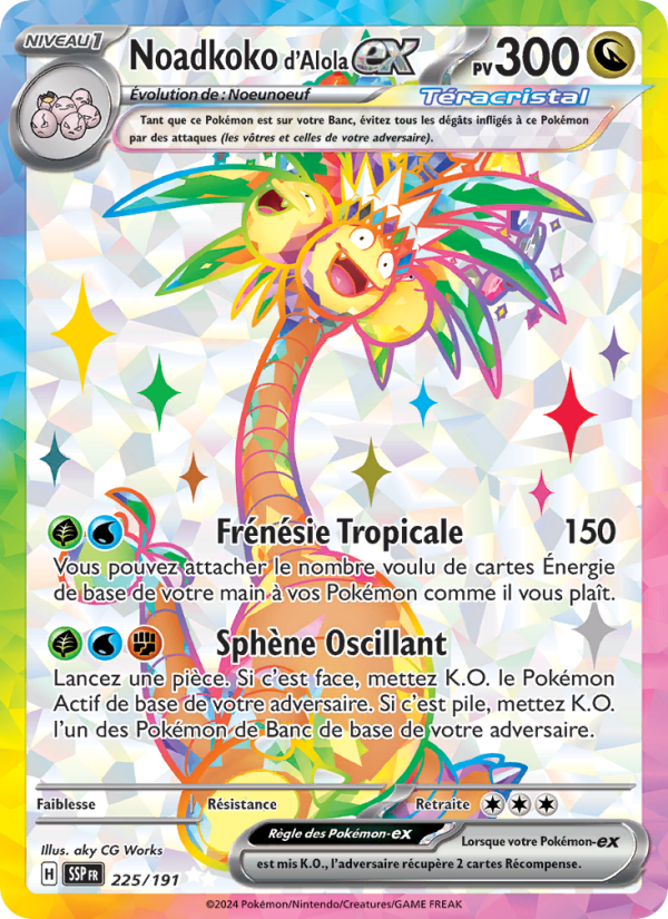 Noadkoko d'Alola-ex 225 — Surging Sparks (French Pokémon TCG card)