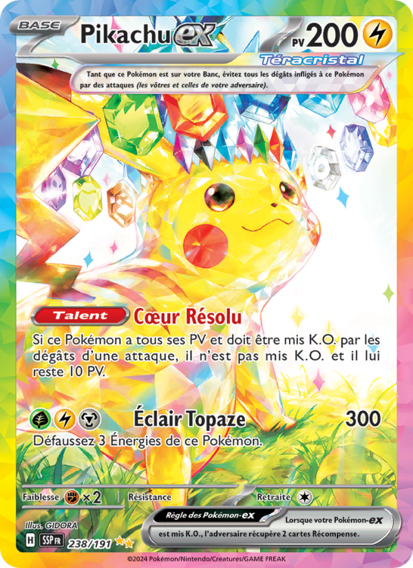 Pikachu-ex 238 — Surging Sparks (French Pokémon TCG card)