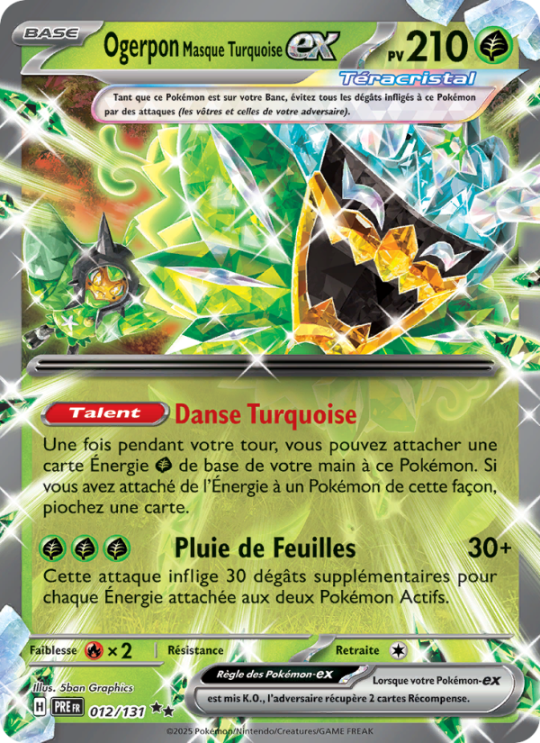 Ogerpon Masque Turquoise-ex 012 — Prismatische Entwicklungen (French Pokémon TCG card)