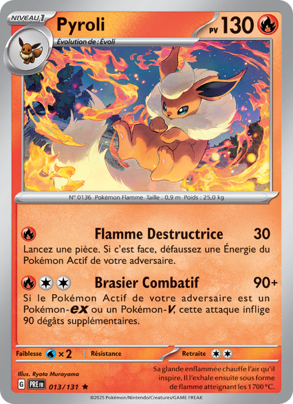 Pyroli 013 — Prismatische Entwicklungen (French Pokémon TCG card)