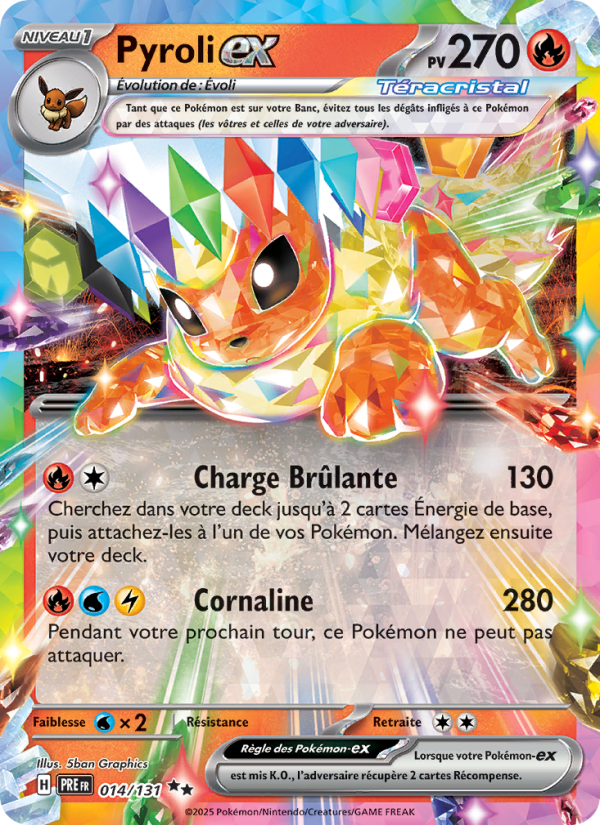 Pyroli-ex 014 — Prismatische Entwicklungen (French Pokémon TCG card)