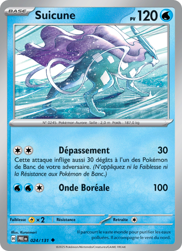 Suicune 024 — Prismatische Entwicklungen (French Pokémon TCG card)
