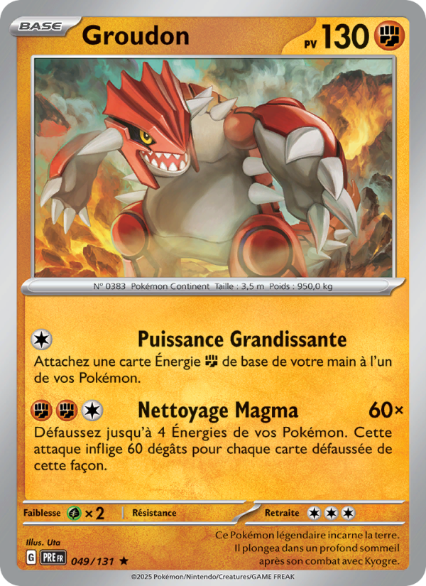 Groudon 049 — Prismatische Entwicklungen (French Pokémon TCG card)