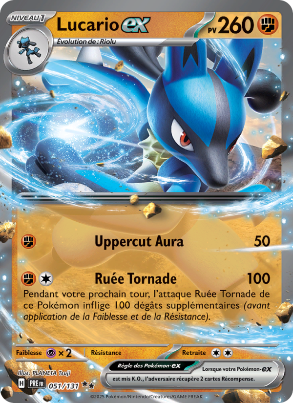 Lucario-ex 051 — Prismatische Entwicklungen (French Pokémon TCG card)
