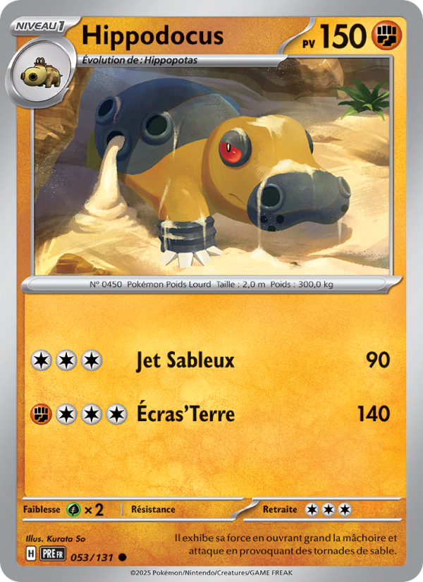 Hippodocus 053 — Prismatische Entwicklungen (French Pokémon TCG card)
