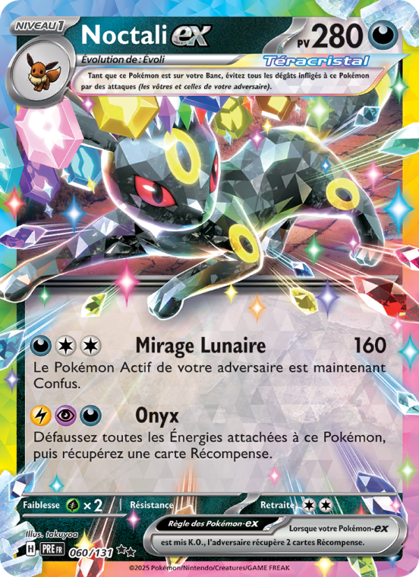 Noctali-ex 060 — Prismatische Entwicklungen (French Pokémon TCG card)