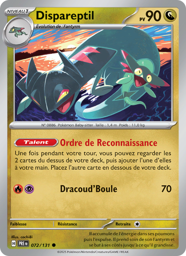 Dispareptil 072 — Prismatische Entwicklungen (French Pokémon TCG card)
