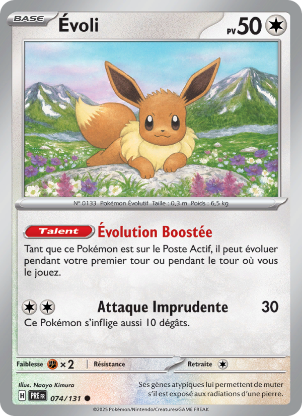 Évoli 074 — Prismatische Entwicklungen (French Pokémon TCG card)
