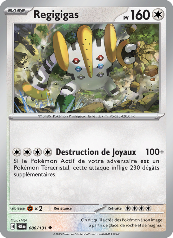Regigigas 086 — Prismatische Entwicklungen (French Pokémon TCG card)