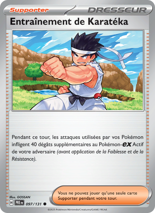 Entraînement de Karatéka 097 — Prismatische Entwicklungen (French Pokémon TCG card)