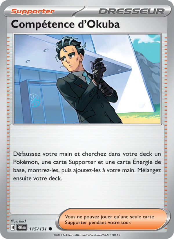 Compétence d'Okuba 115 — Prismatische Entwicklungen (French Pokémon TCG card)