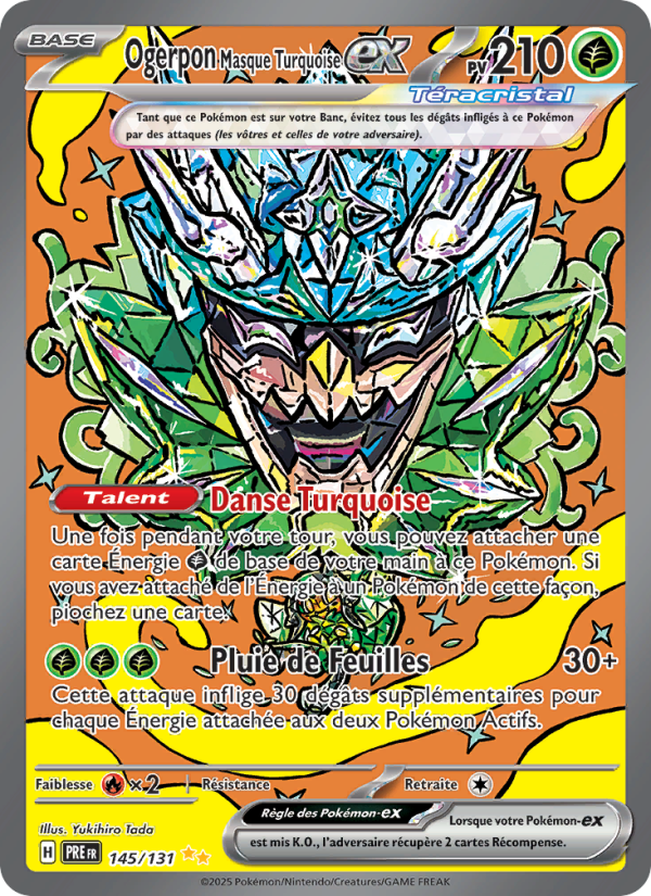 Ogerpon Masque Turquoise-ex 145 — Prismatische Entwicklungen (French Pokémon TCG card)