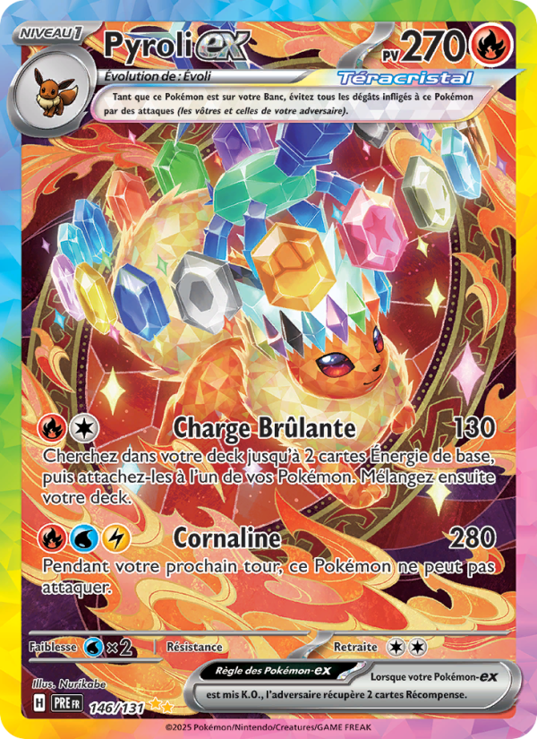 Pyroli-ex 146 — Prismatische Entwicklungen (French Pokémon TCG card)