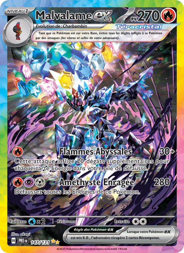 Malvalame-ex 147 — Prismatische Entwicklungen (French Pokémon TCG card)