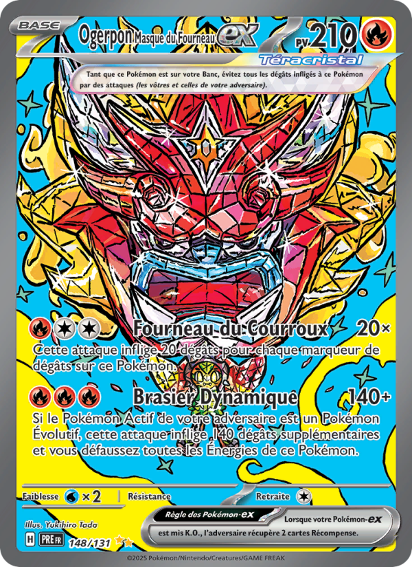 Ogerpon Masque du Fourneau-ex 148 — Prismatische Entwicklungen (French Pokémon TCG card)