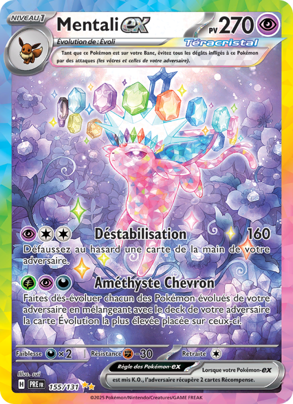 Mentali-ex 155 — Prismatische Entwicklungen (French Pokémon TCG card)