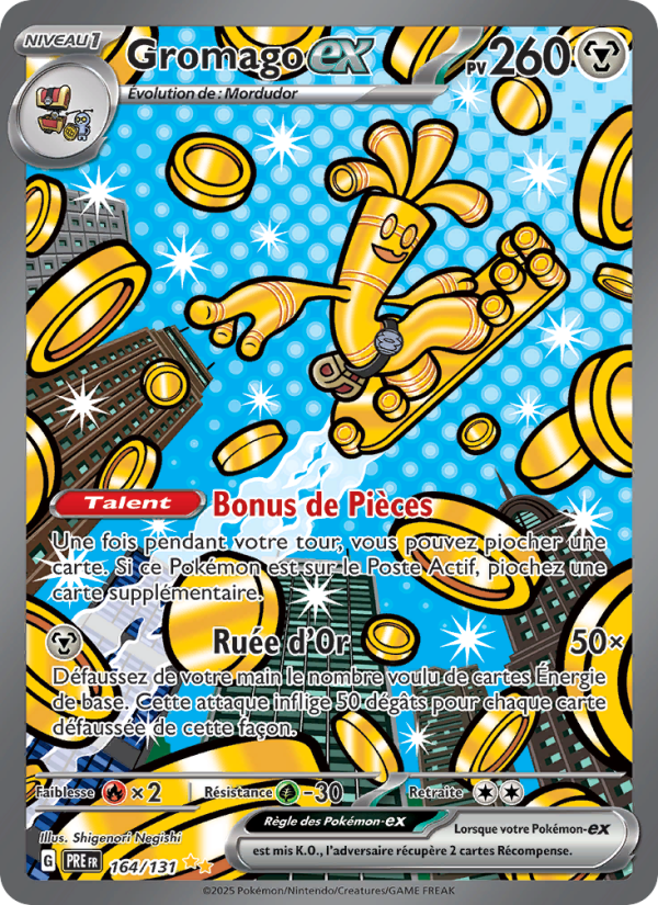 Gromago-ex 164 — Prismatische Entwicklungen (French Pokémon TCG card)