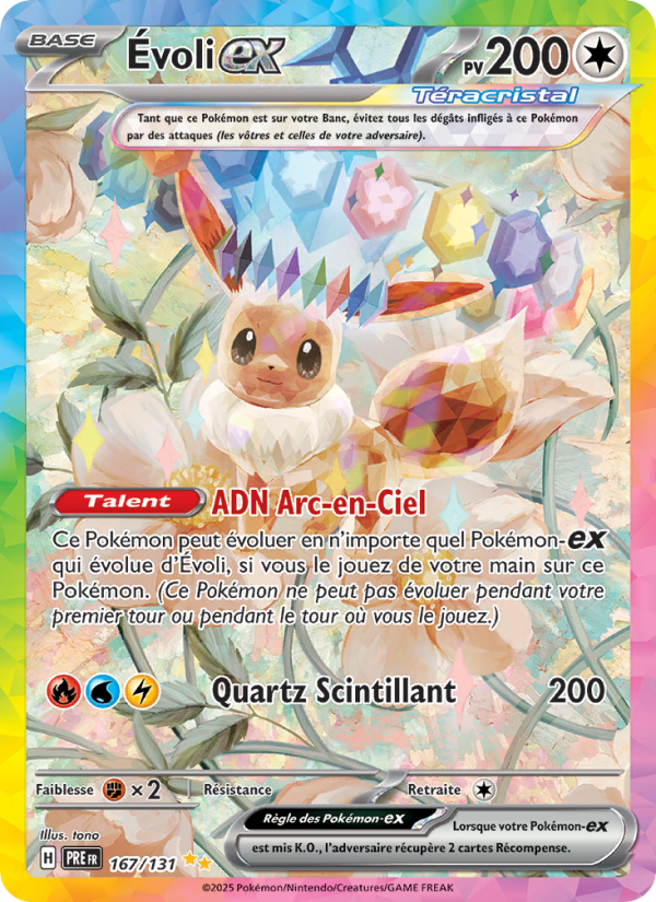 Évoli-ex 167 — Prismatische Entwicklungen (French Pokémon TCG card)