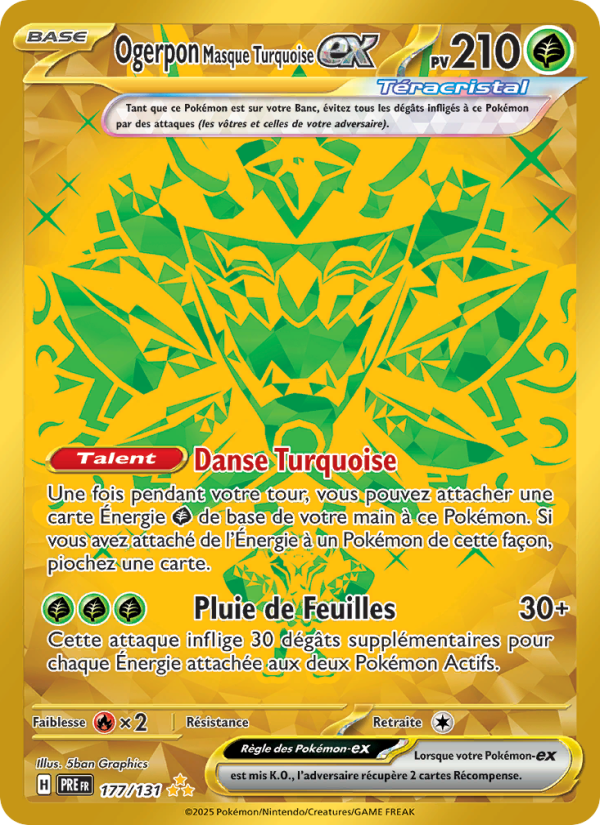 Ogerpon Masque Turquoise-ex 177 — Prismatische Entwicklungen (French Pokémon TCG card)