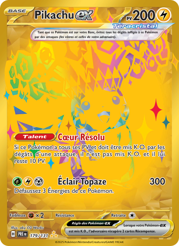 Pikachu-ex 179 — Prismatische Entwicklungen (French Pokémon TCG card)