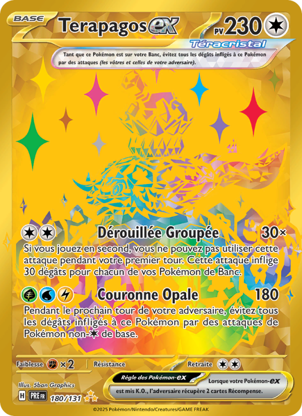 Terapagos-ex 180 — Prismatische Entwicklungen (French Pokémon TCG card)