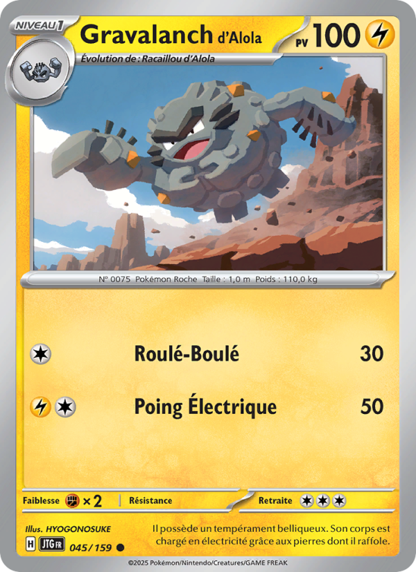 Gravalanch d'Alola 045 — Journey Together (French Pokémon TCG card)