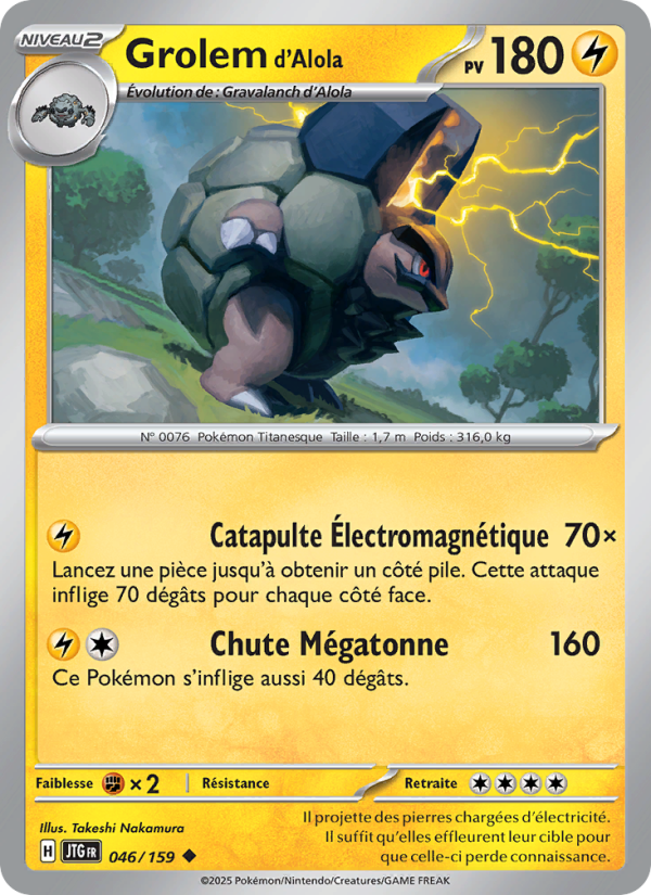 Grolem d'Alola 046 — Journey Together (French Pokémon TCG card)