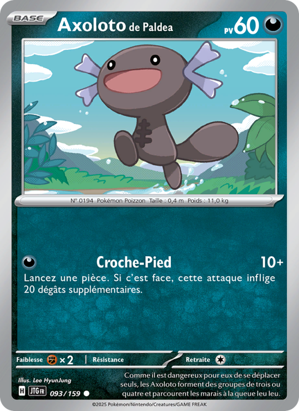 Axoloto de Paldea 093 — Journey Together (French Pokémon TCG card)